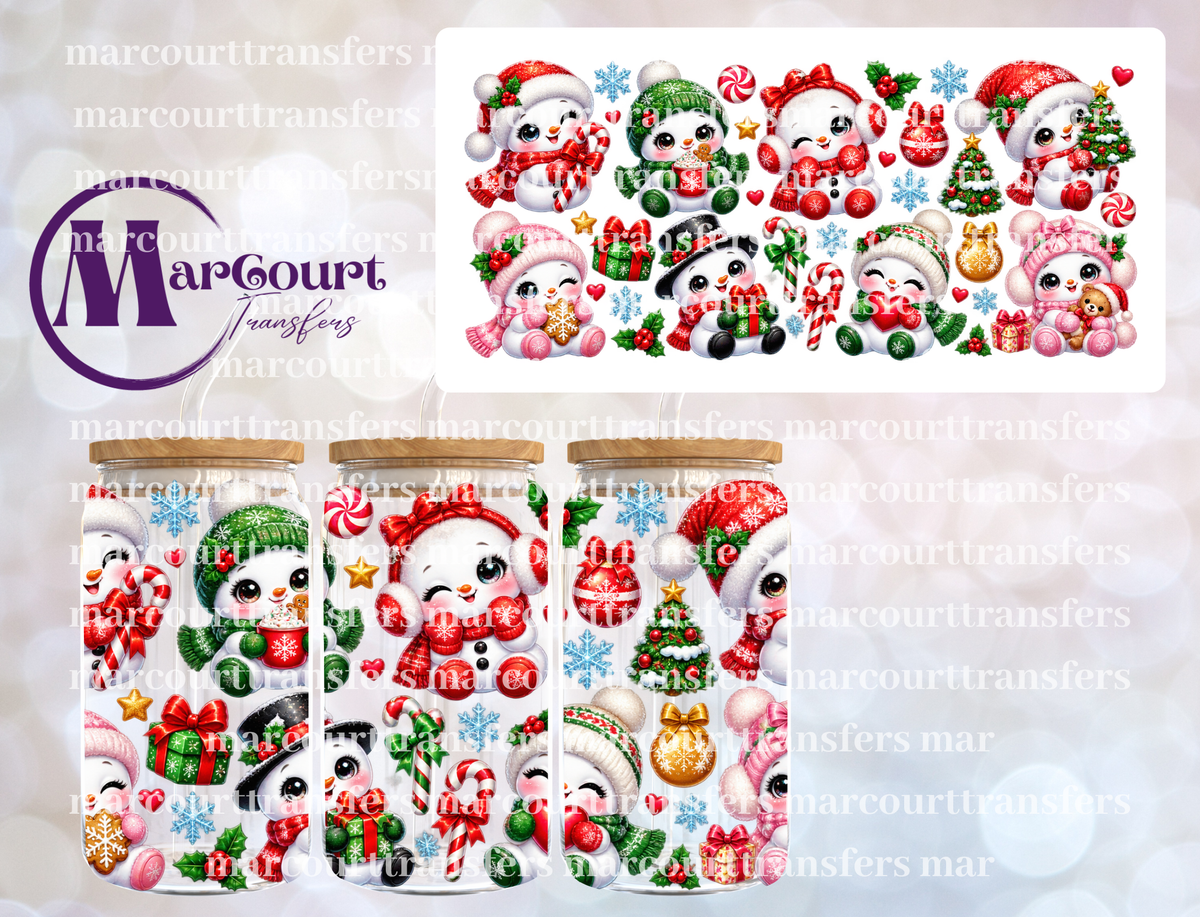 CHRISTMAS SNOW BABIES-16 0Z-UV DTF CUP WRAP
