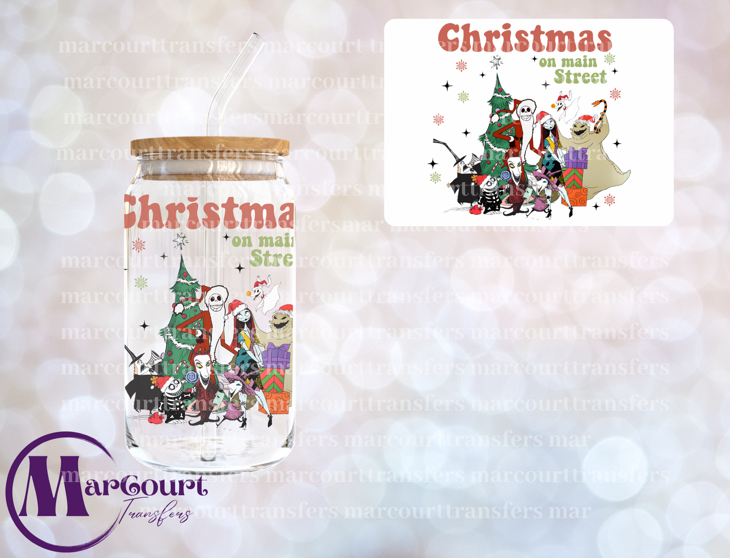 CHRISTMAS ON MAIN STREET-DECAL-UV DTF CUP WRAP
