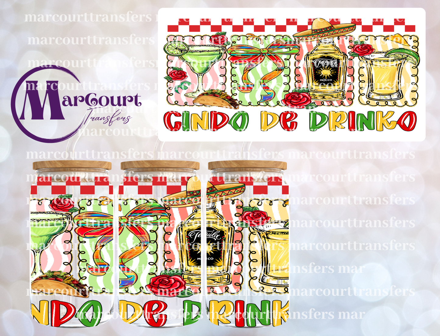 CINCO DE DRINKO-16 0Z-UV DTF CUP WRAP