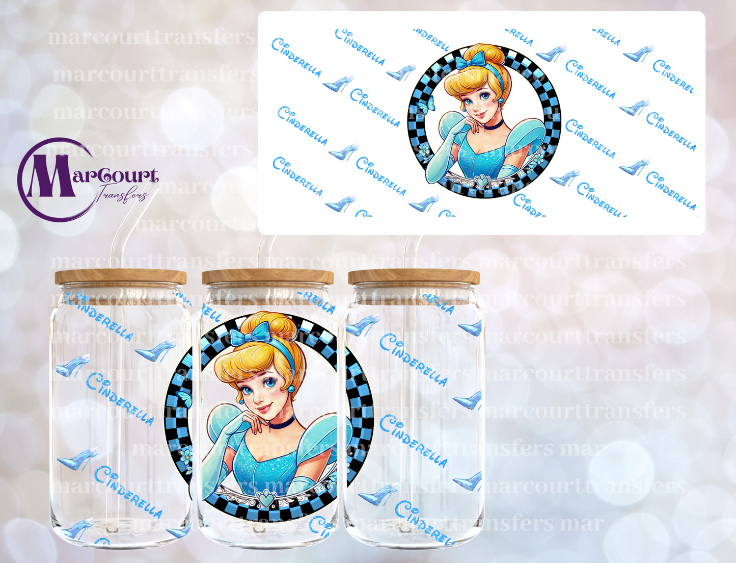 CINDERELLA 2-16 0Z-UV DTF CUP WRAP