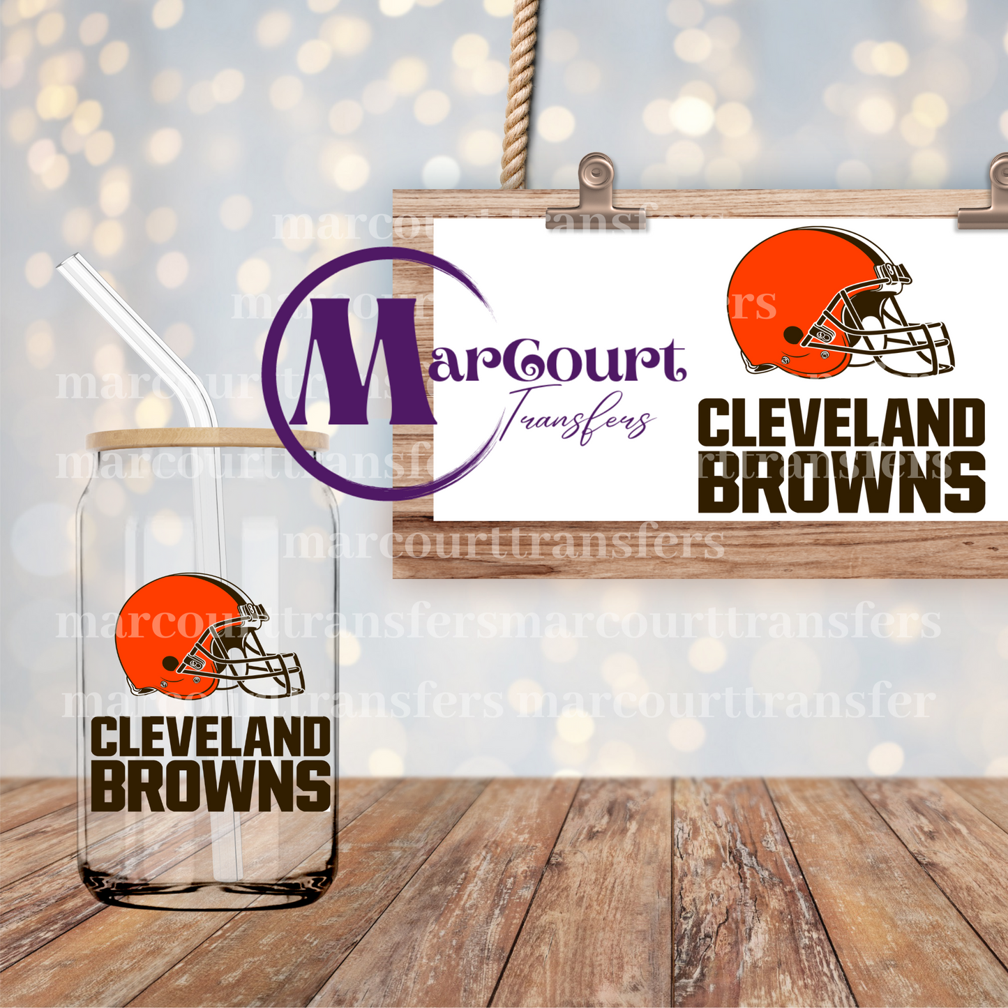 CLEVELAND BROWNS DECAL- UV DTF CUP WRAP
