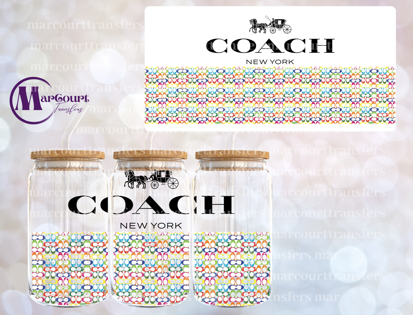 COACH MULTI COLOR-16 0Z-UV DTF CUP WRAP