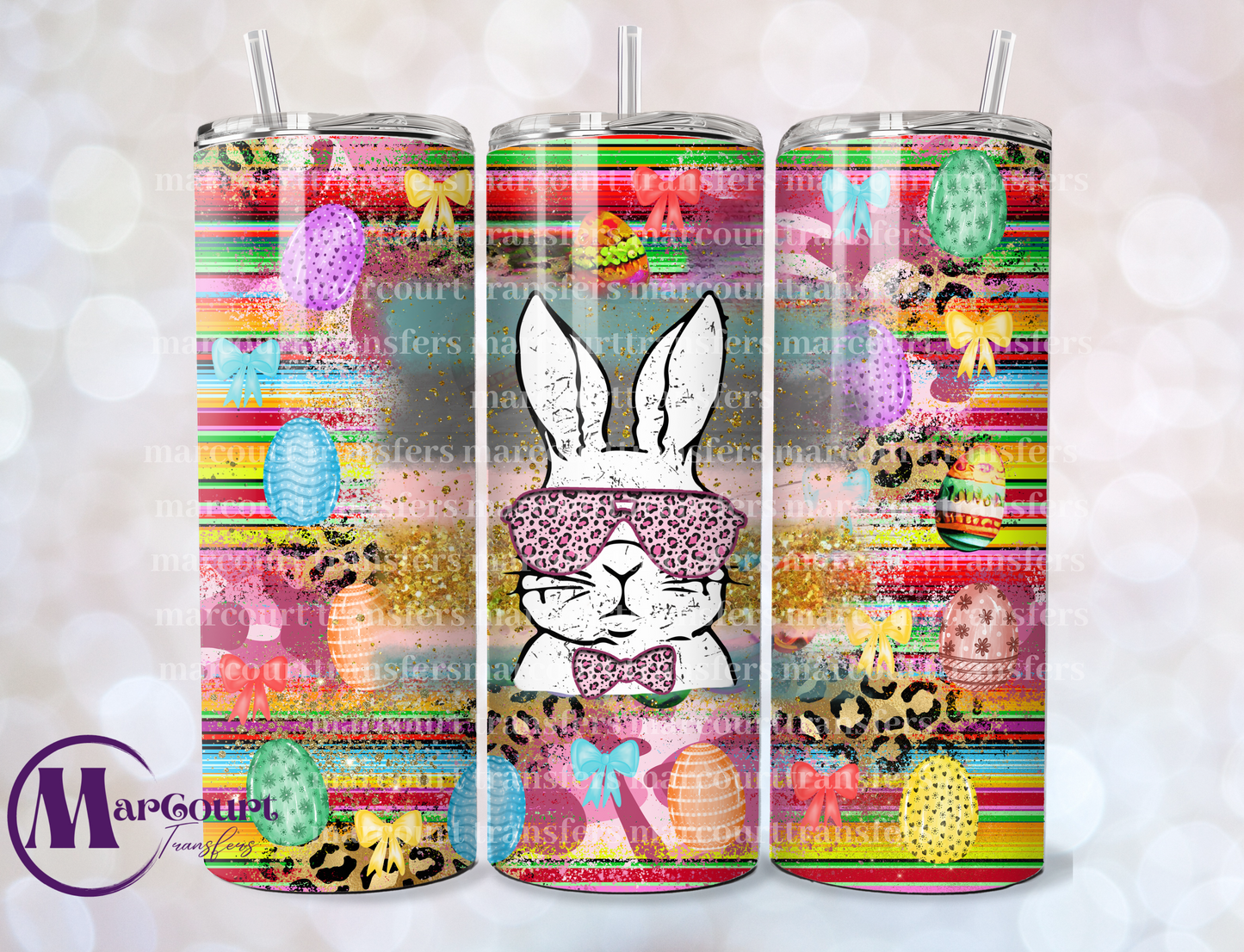 COLORFUL BUNNY-SKINNY TUMBLER TRANSFER (SUBLIMATION)