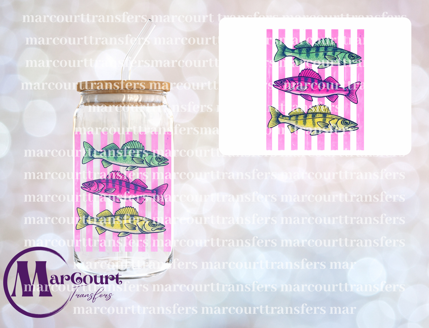 COLORFUL WALLEYE FISH-UV DTF CUP WRAP