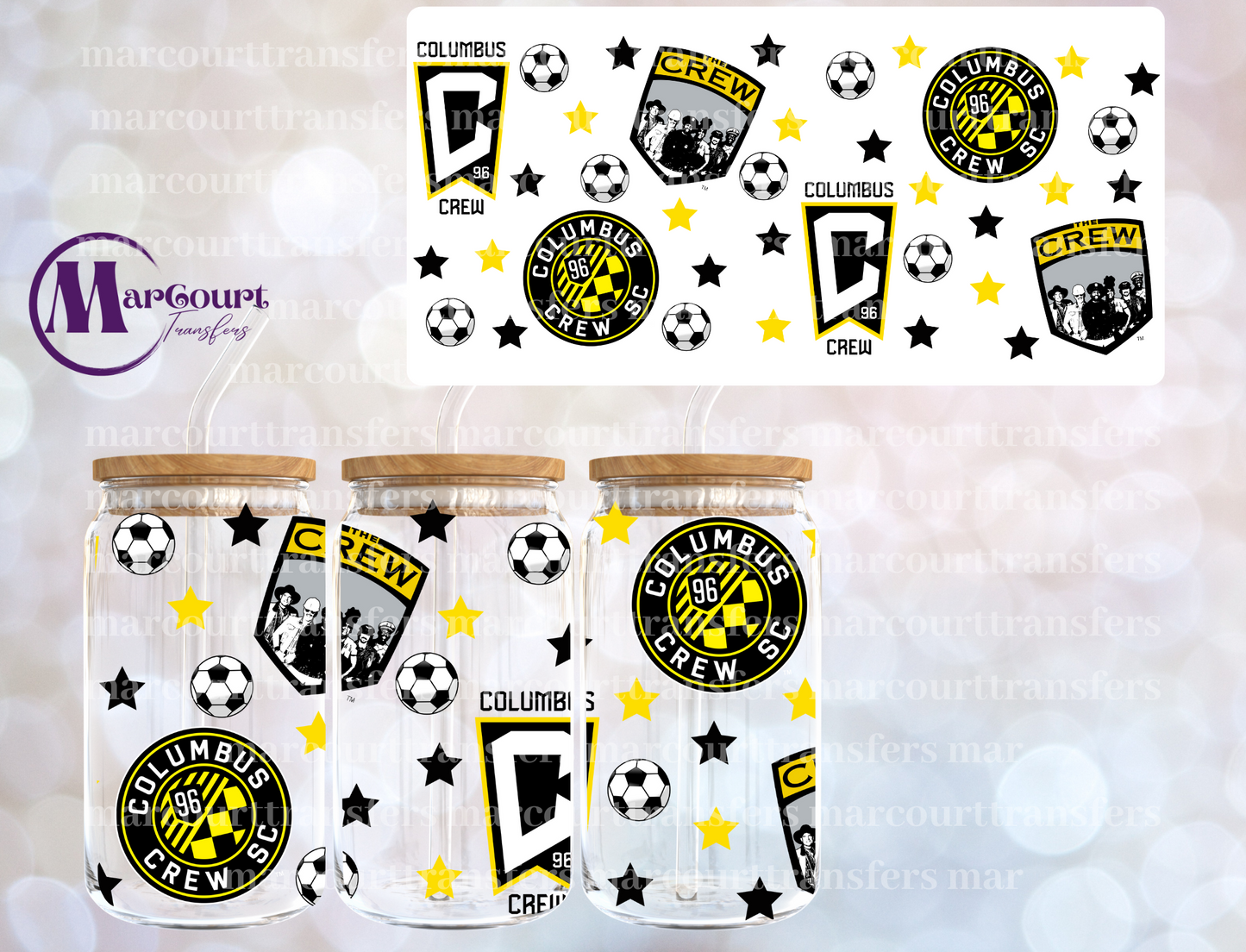 COLUMBUS CREW-16 0Z-UV DTF CUP WRAP