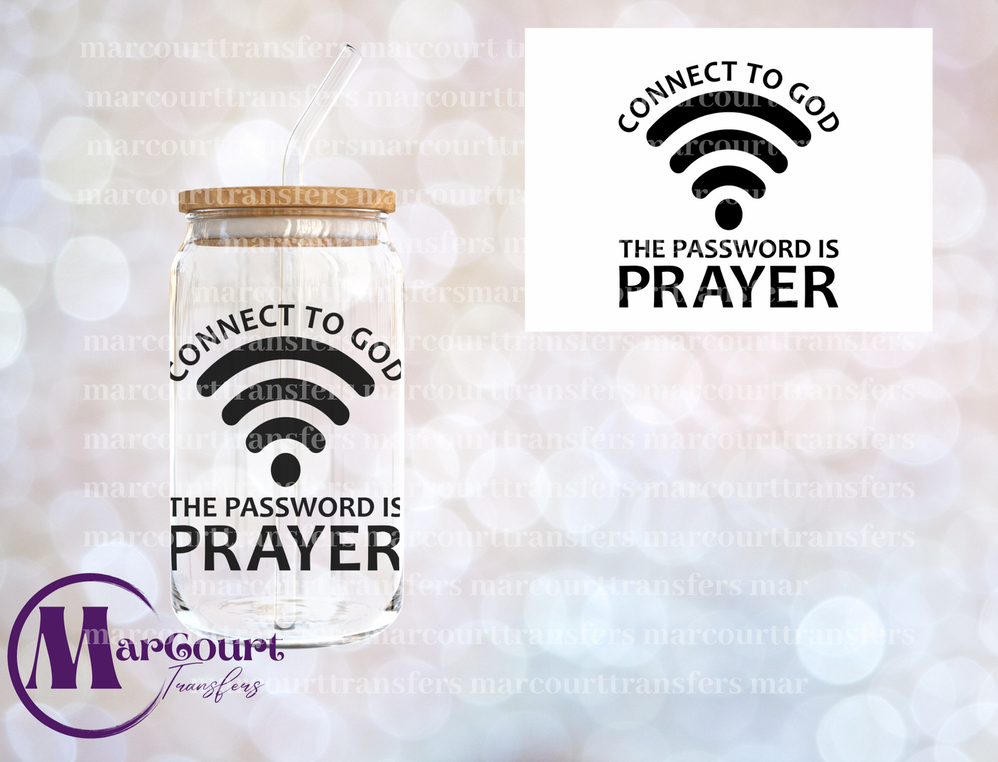 CONNECT TO GOD PASSWORD-DECAL-UV DTF CUP WRAP