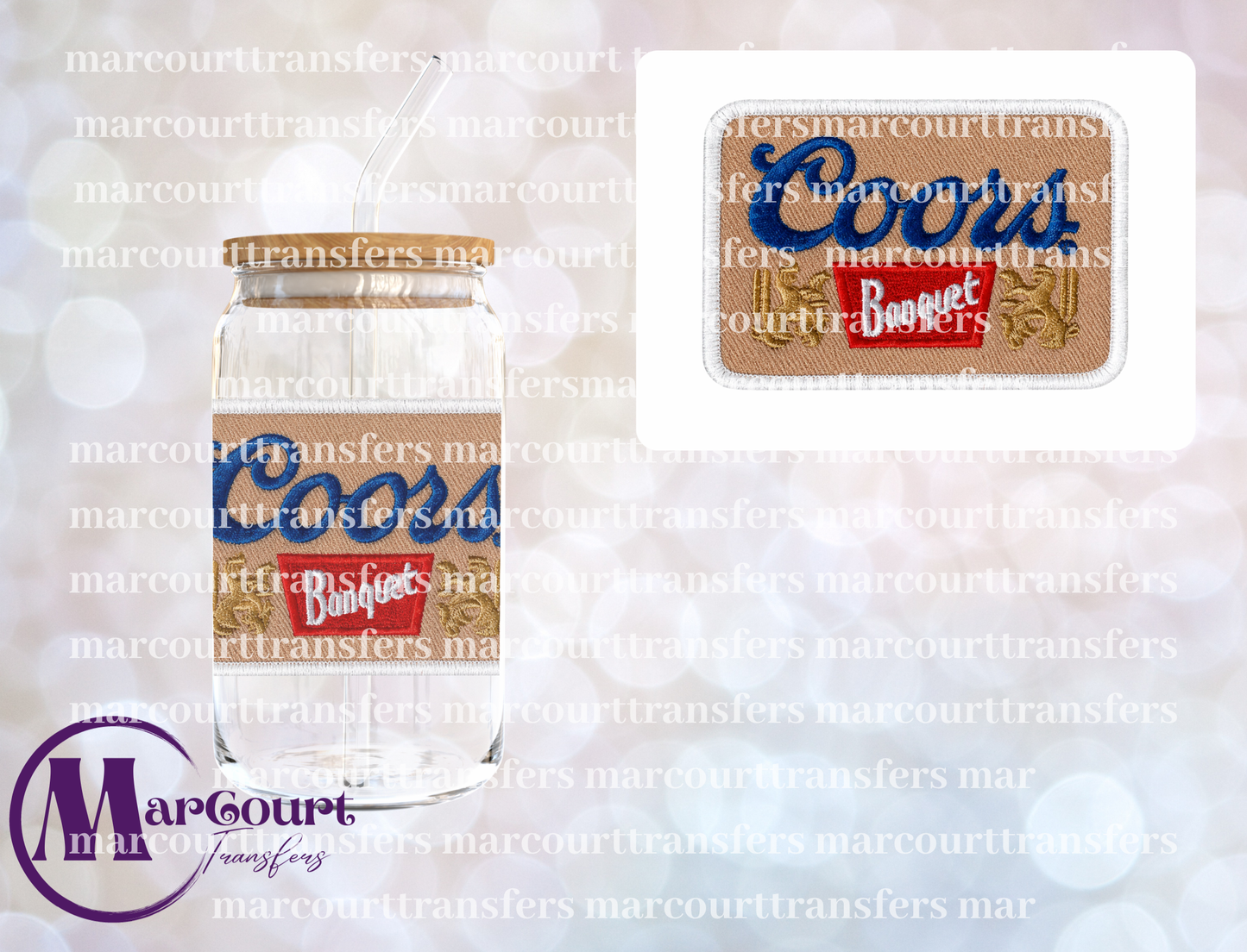 COORS BANQUET FAUX PATCH-UV DTF CUP WRAP