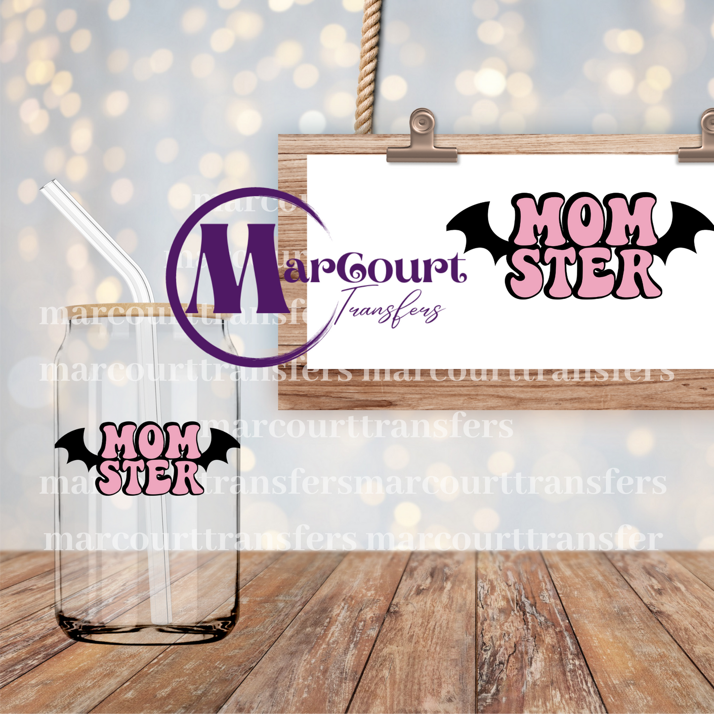 MOMSTER BAT WINGS-DECAL-UV DTF CUP WRAP