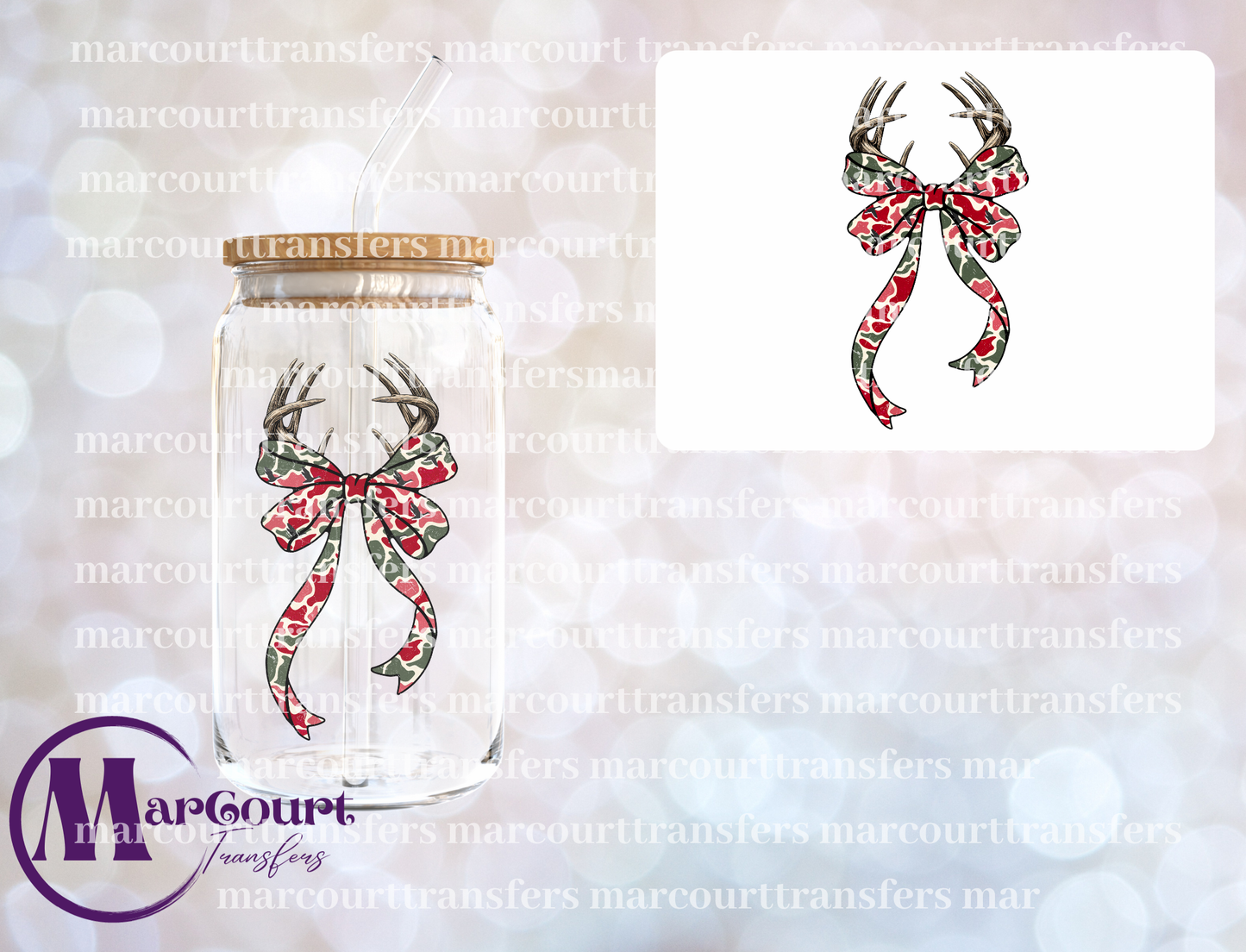 COQUETTE DEER ANTLERS-DECAL-UV DTF CUP WRAP