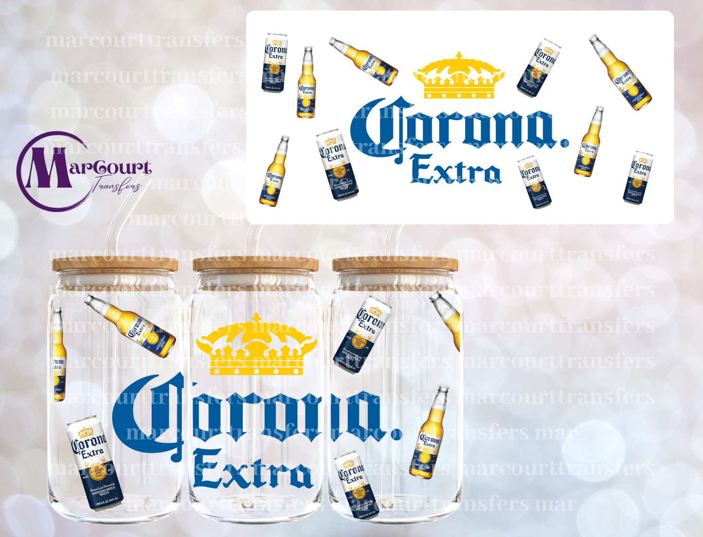 CORONA EXTRA-16 0Z-UV DTF CUP WRAP