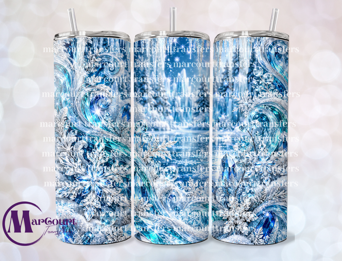 CRYSTALLINE WINTER WONDERLAND-SKINNY TUMBLER TRANSFER (SUBLIMATION)