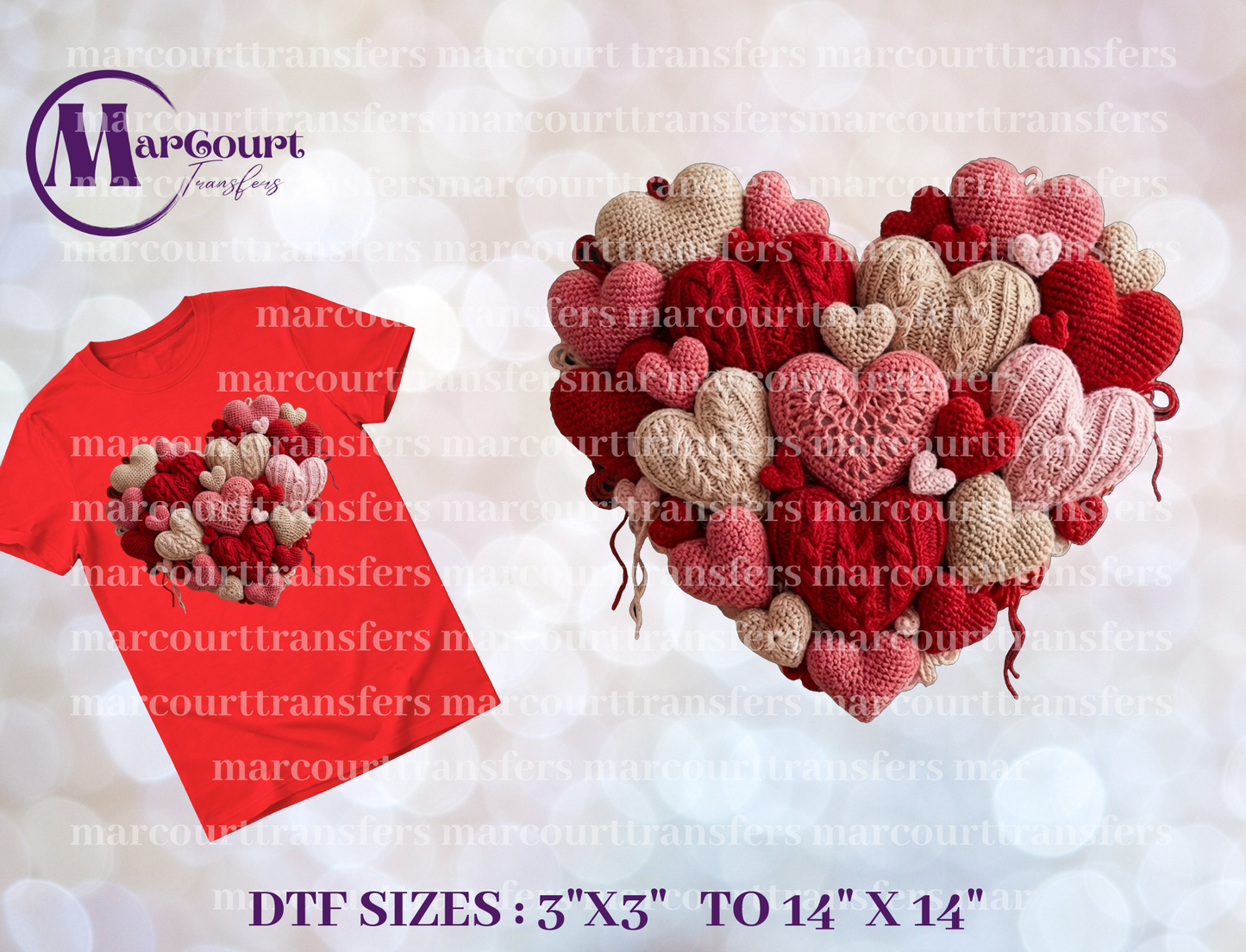 DTF-CROCHETED HEART FAUX YARN