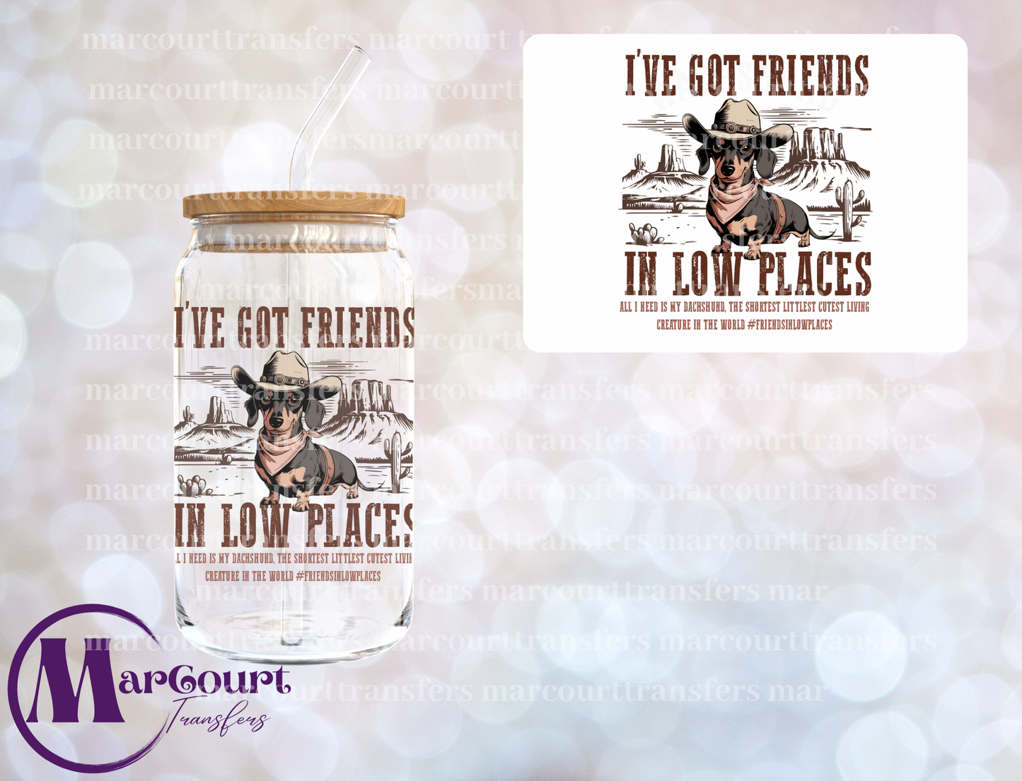 DACHSHUND FRIENDS IN LOW PLACES-DECAL-UV DTF CUP WRAP