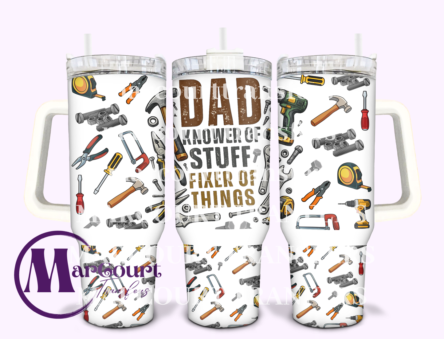 DAD KNOWER OF STUFF-40 0Z-SUBLIMATION TUMBLER TRANSFER