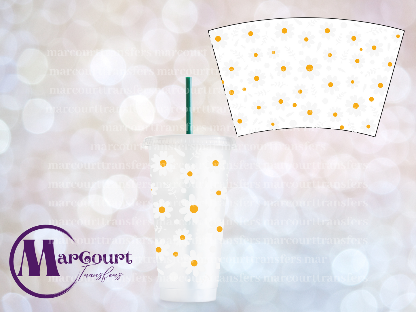 DAISIES-24 0Z VENTI COLD CUP -UV DTF CUP WRAP *rts