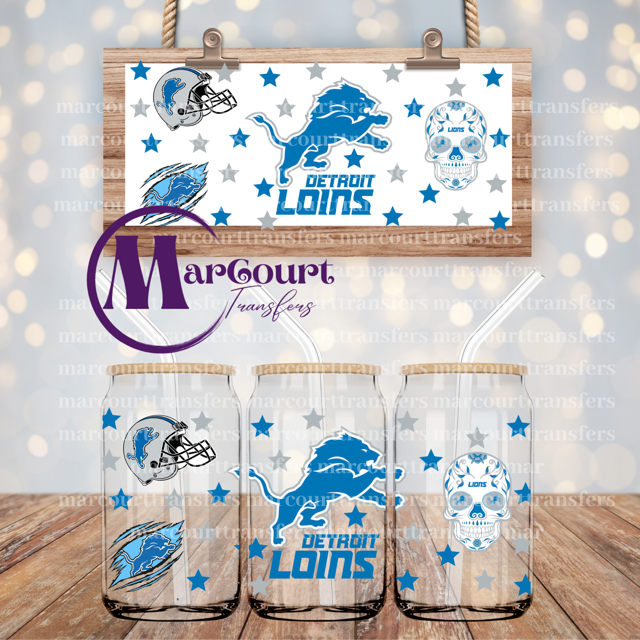 DETROIT LIONS-16 0Z-UV DTF CUP WRAP – MarCourt Transfers