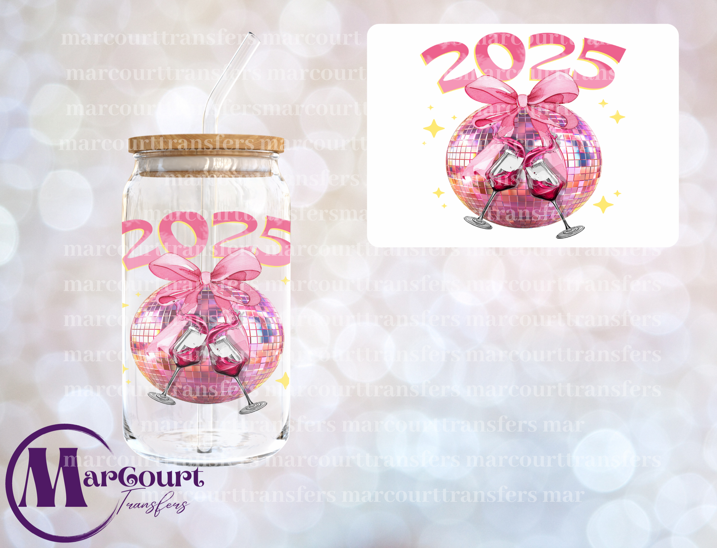 DISCO BALL NEW YEAR 2025-DECAL-UV DTF CUP WRAP