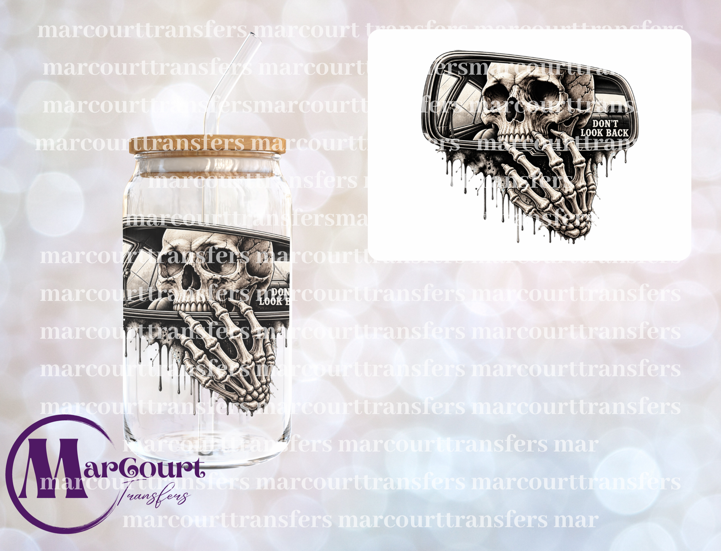 DON'T LOOK SKULL-UV DTF CUP WRAP