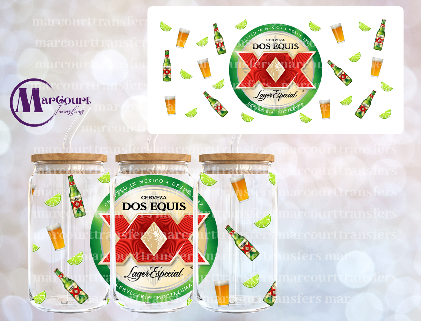 DOS EQUIS-16 0Z-UV DTF CUP WRAP