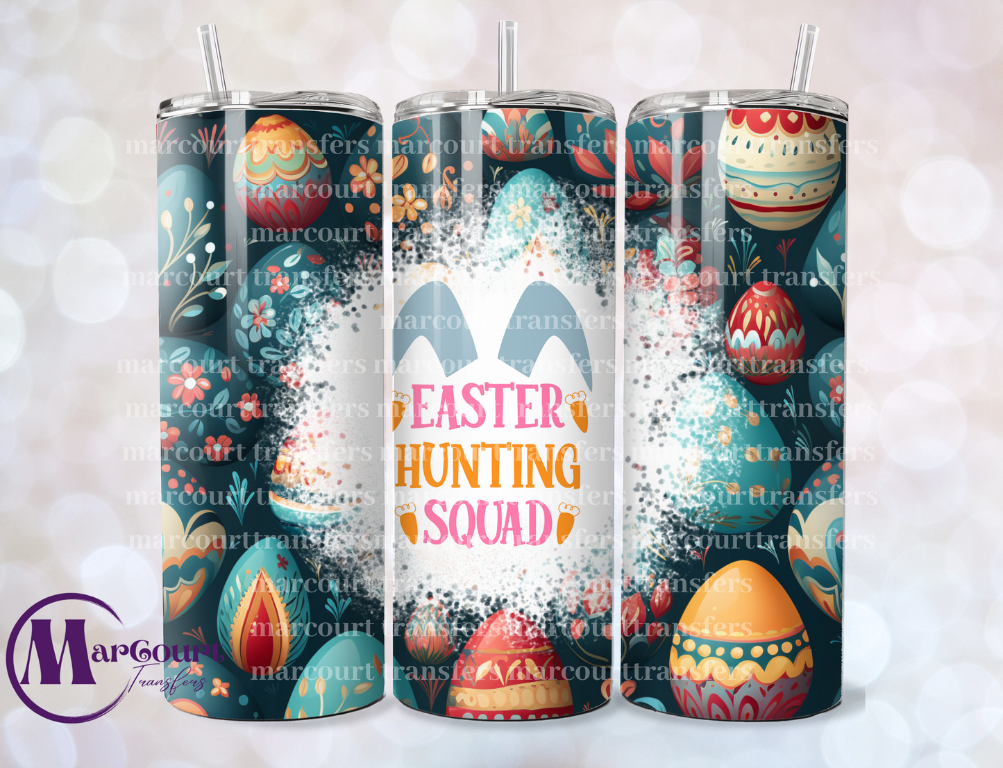 EASTER HUNTING SQUAD-SKINNY TUMBLER TRANSFER (SUBLIMATION)