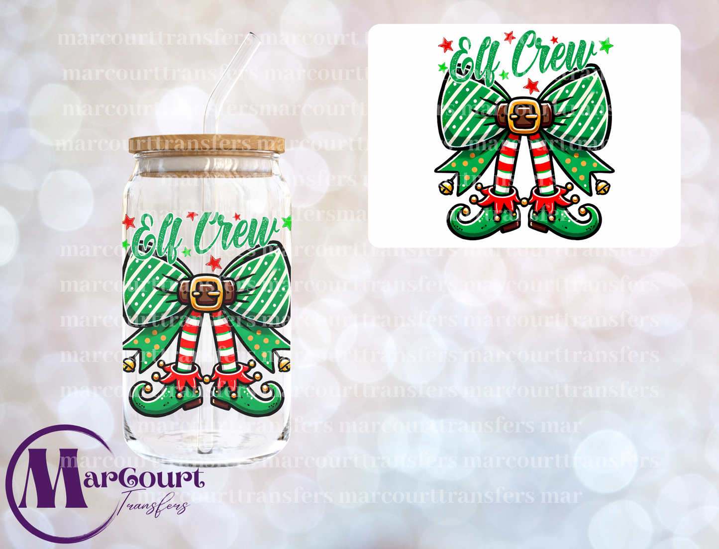 ELF CREW BOW-DECAL-UV DTF CUP WRAP