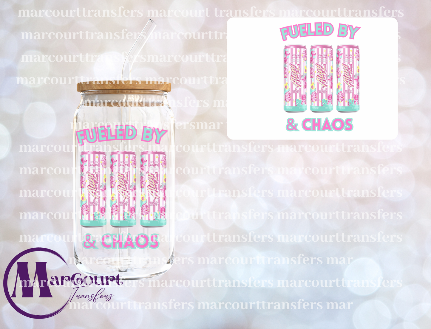 FUELED BY ALANI AND CHAOS-DECAL-UV DTF CUP WRAP