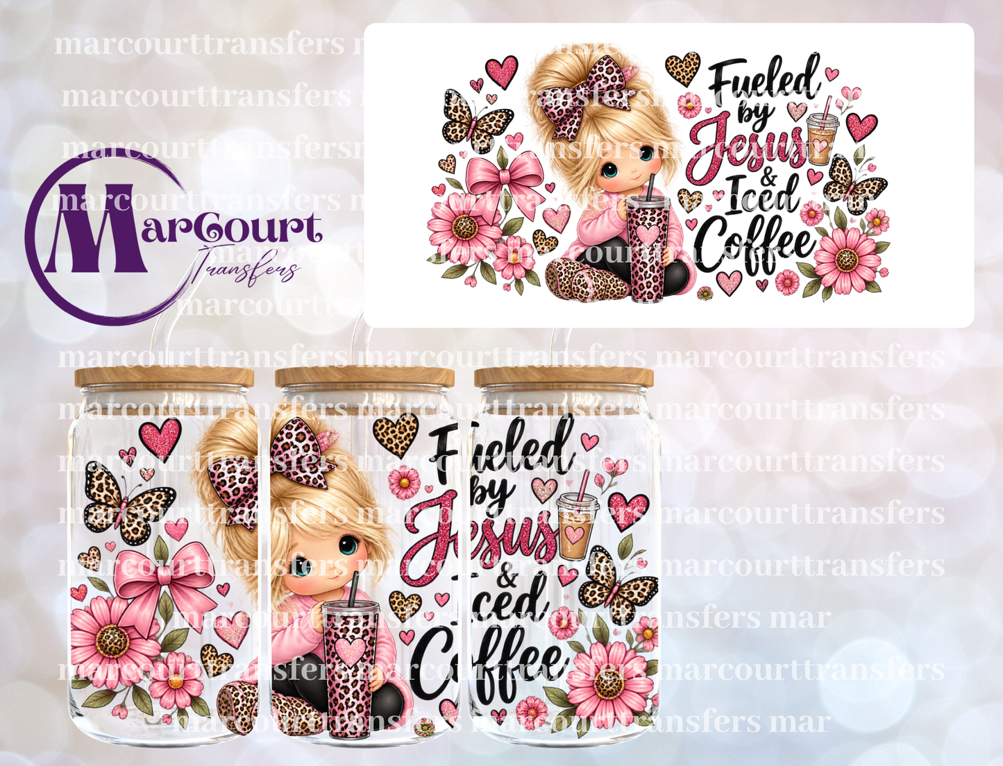 FUELED BY JESUS KAWAII GIRL-16 0Z-UV DTF CUP WRAP