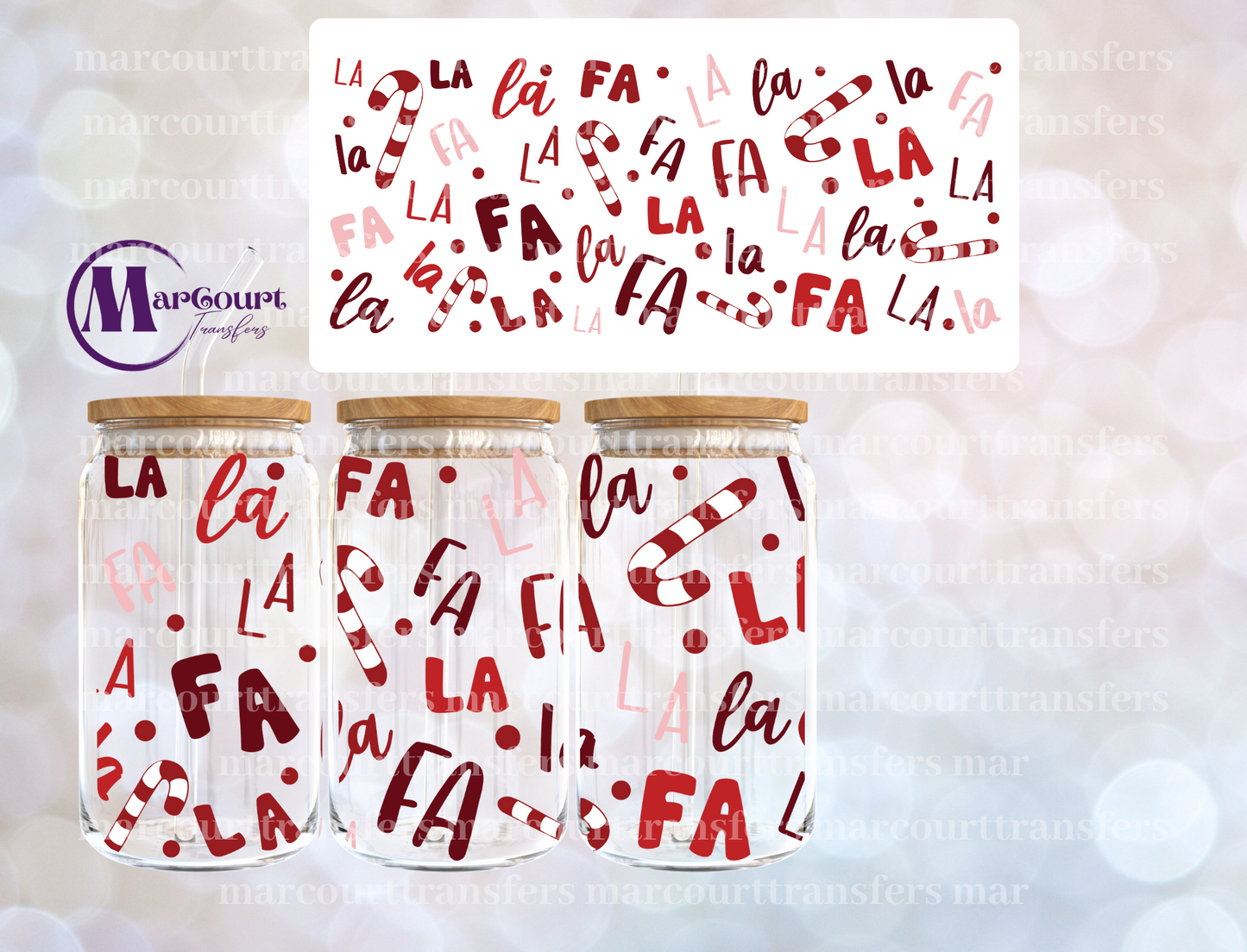 FA LA LA LA LA 2-16 0Z-UV DTF CUP WRAP