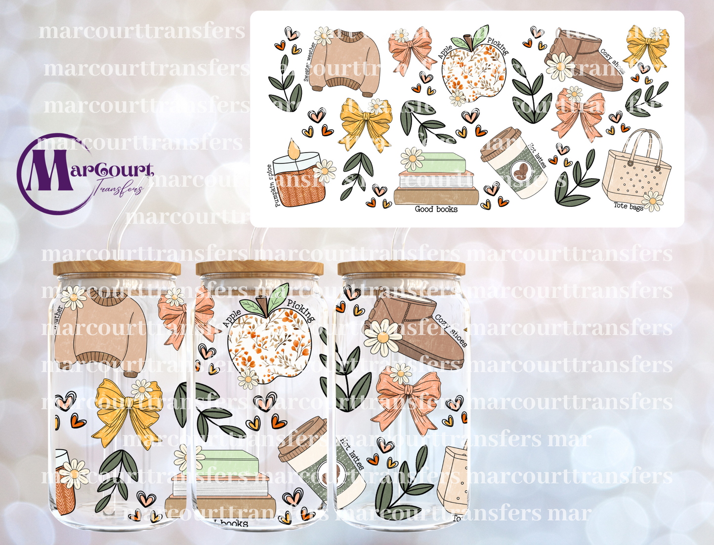 FALL COQUETTE-16 0Z-UV DTF CUP WRAP