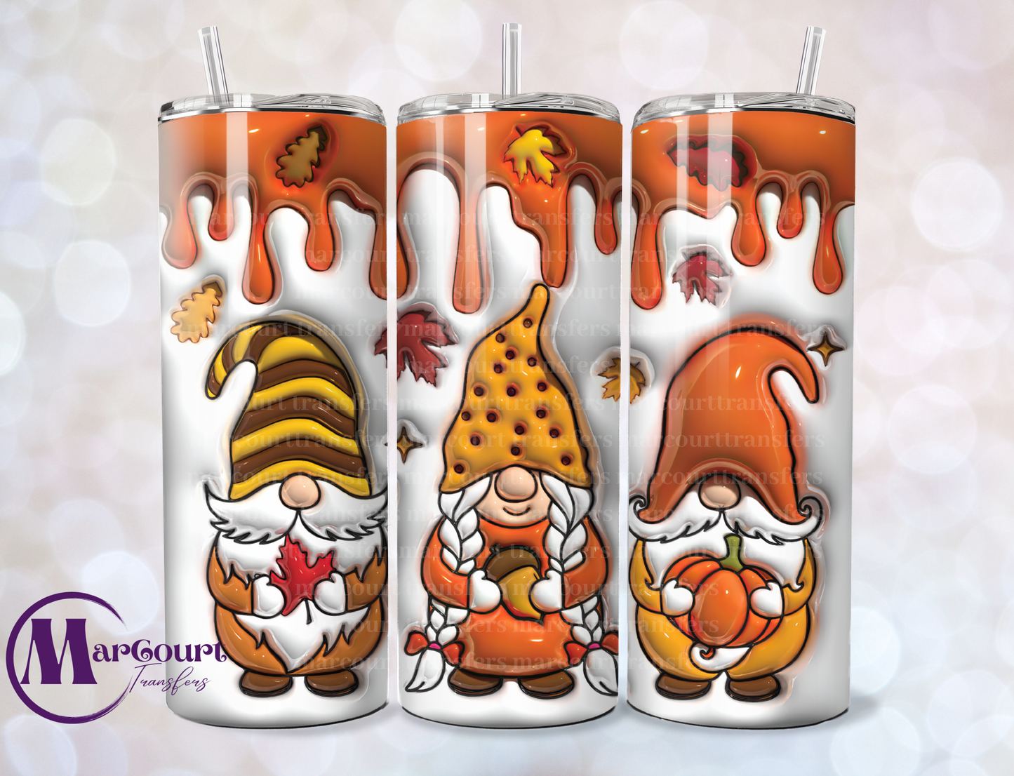 FALL GNOMES INFLATED-SKINNY TUMBLER TRANSFER