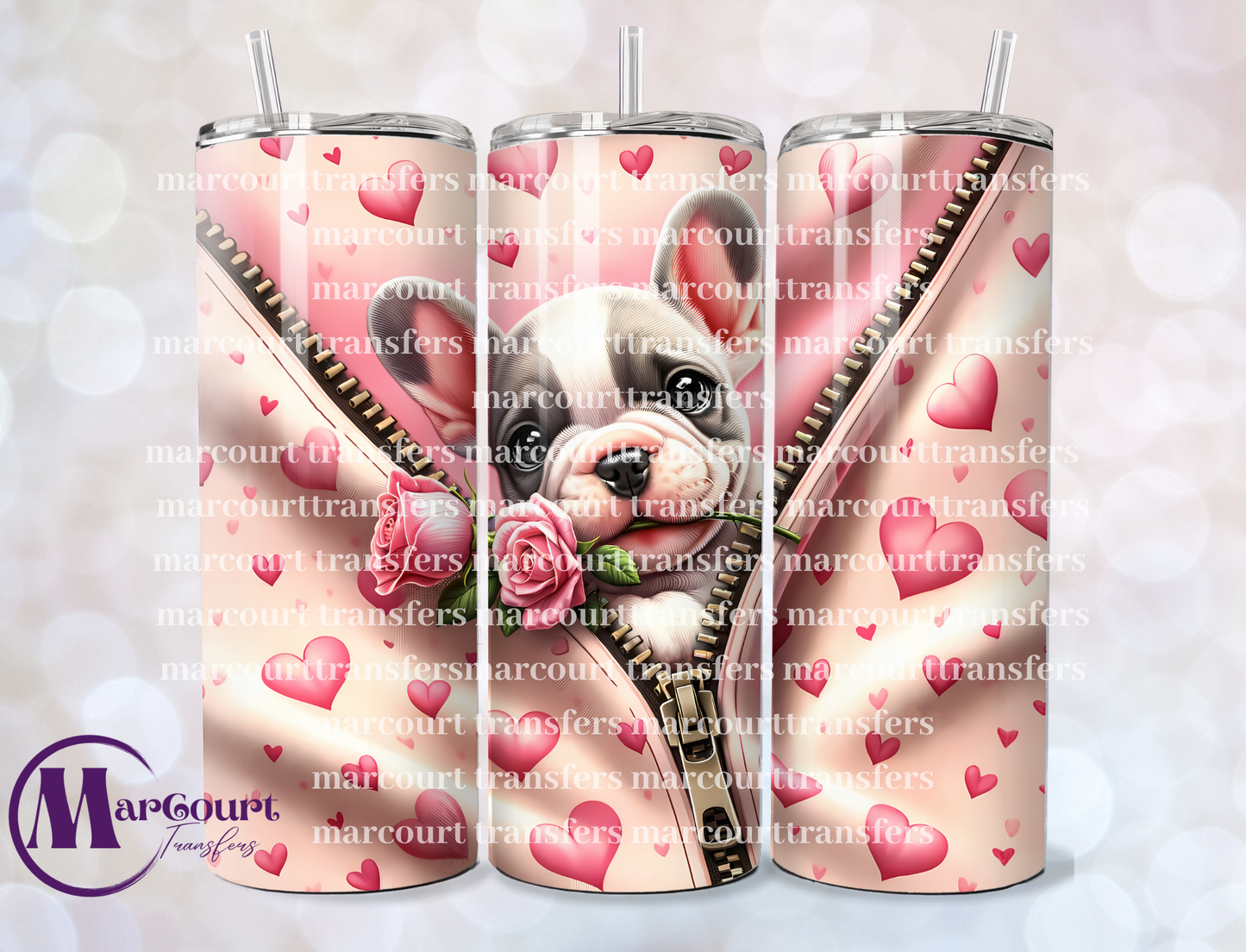 FRENCHIE VALENTINE-20-SKINNY TUMBLER TRANSFER (SUBLIMATION)