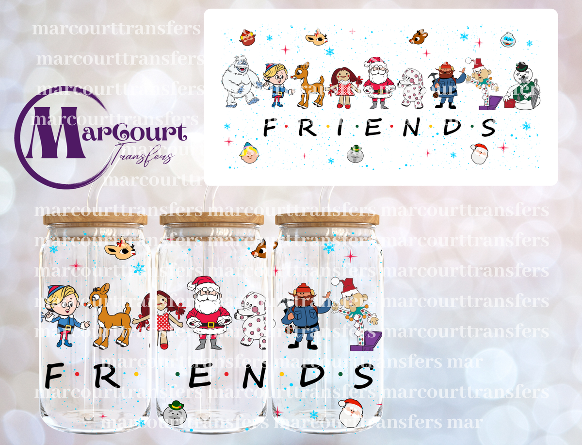FRIENDS RUDOLPH CHARACTERS-16 0Z-UV DTF CUP WRAP