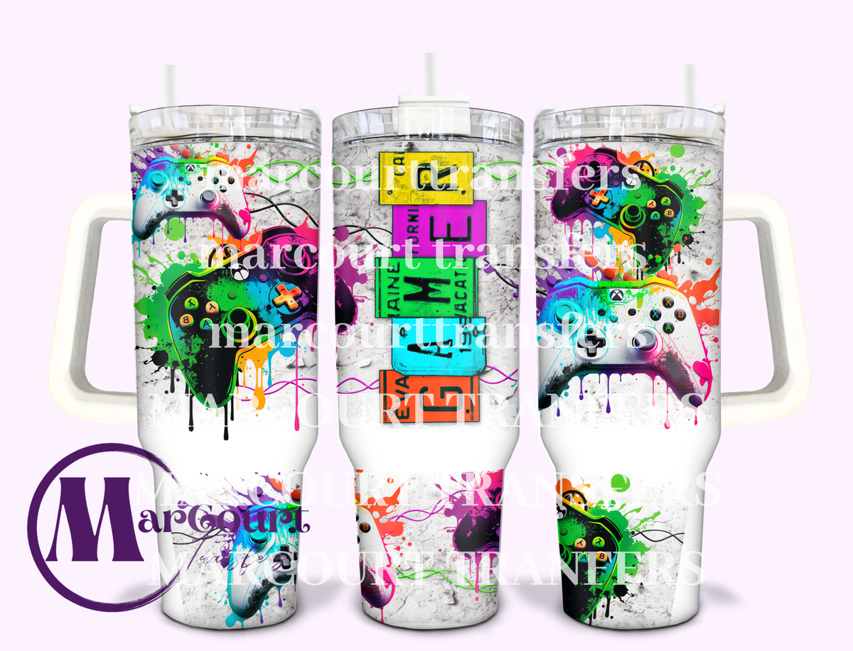 GAMER PAINT SPLATTER-40 0Z-UV DTF CUP WRAP