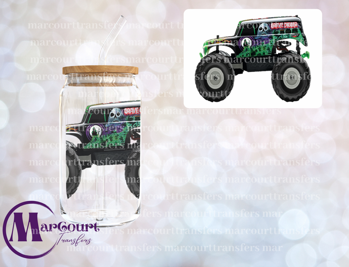 GRAVE DIGGER-UV DTF CUP WRAP