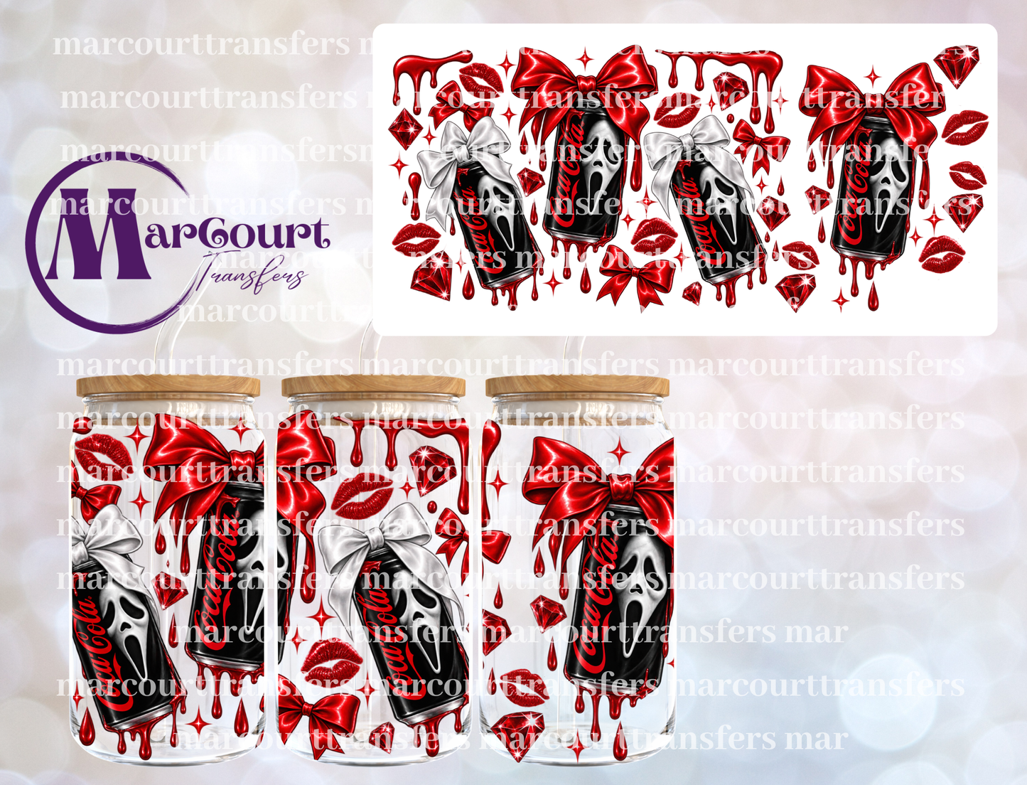 GHOST FACE COKE-16 0Z-UV DTF CUP WRAP
