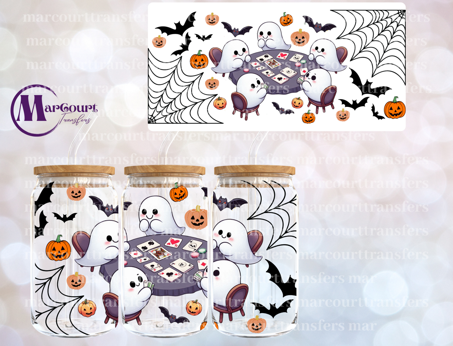GHOSTS CARD GAME-16 0Z-UV DTF CUP WRAP