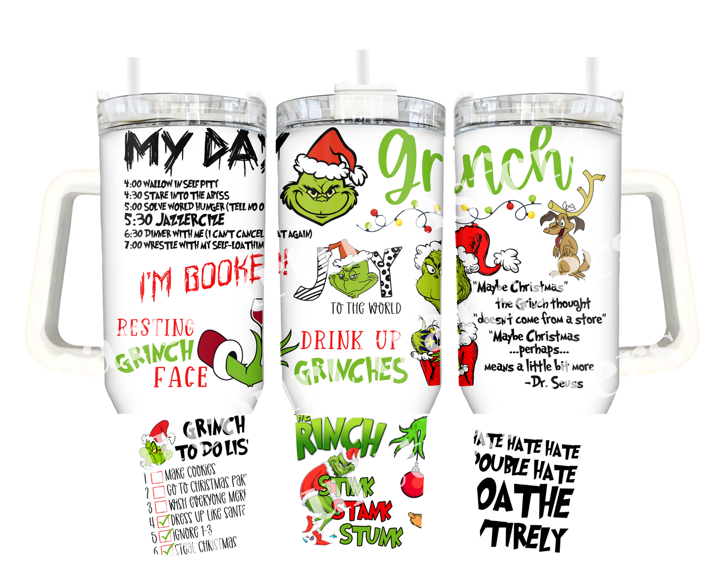 GRINCH-40 0Z-UV DTF CUP WRAP
