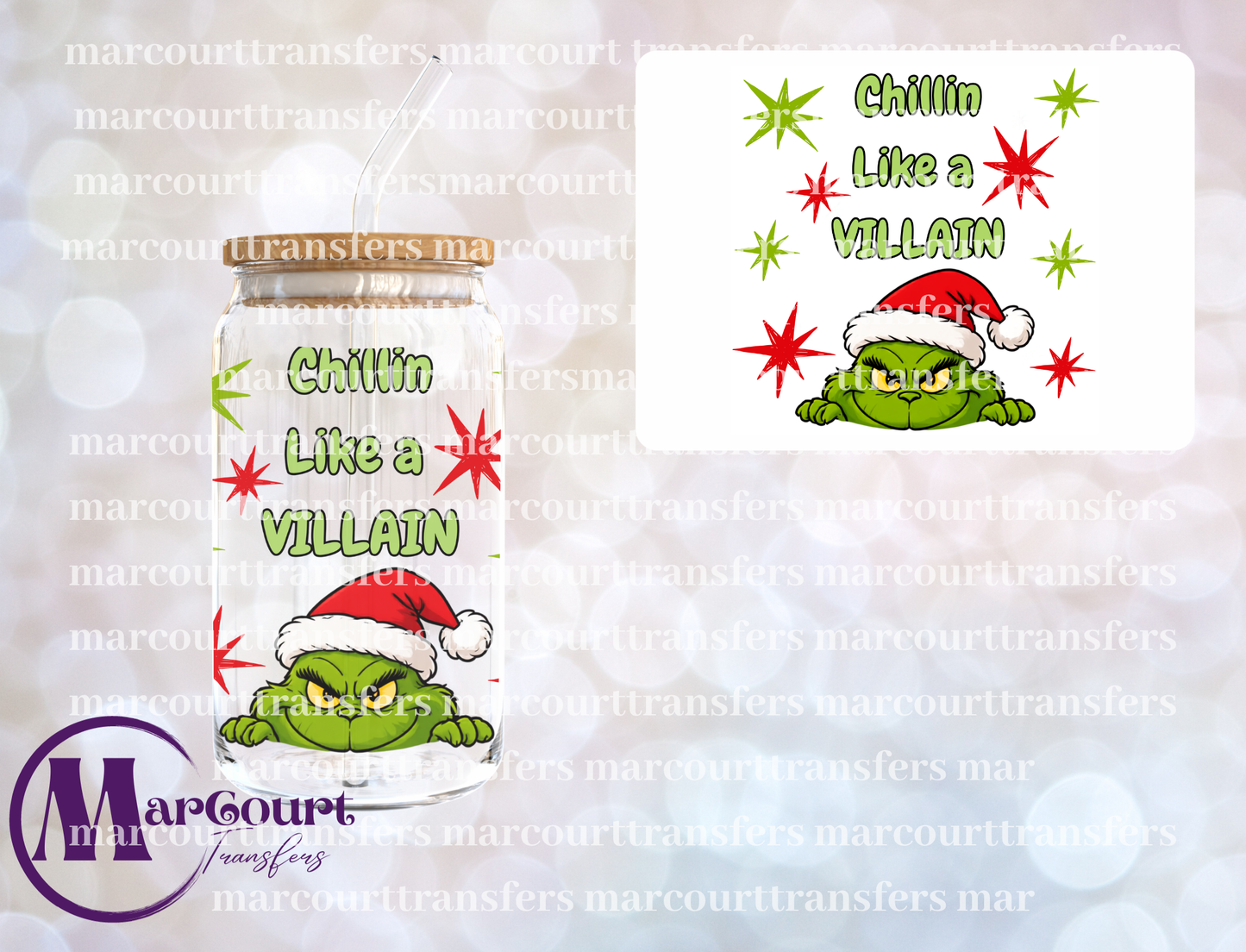 GRINCH CHILLIN LIKE A VILLAIN-UV DTF CUP WRAP