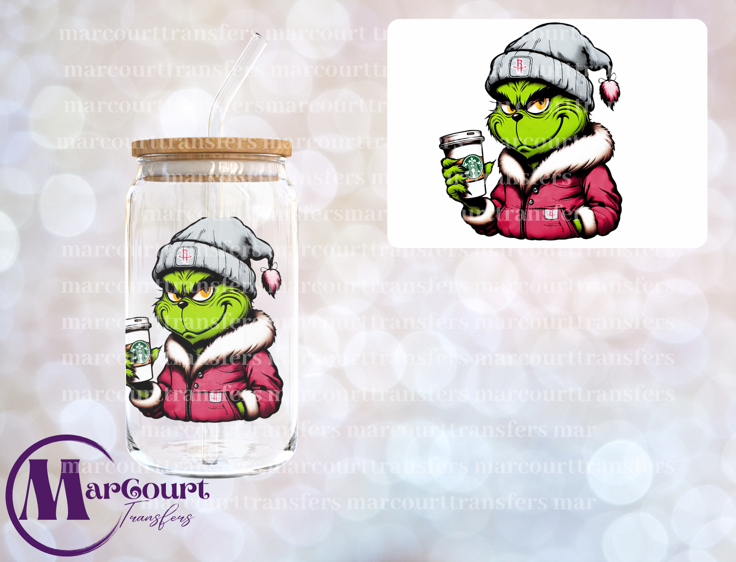 GRINCH HOUSTON ROCKETS-DECAL-UV DTF CUP WRAP