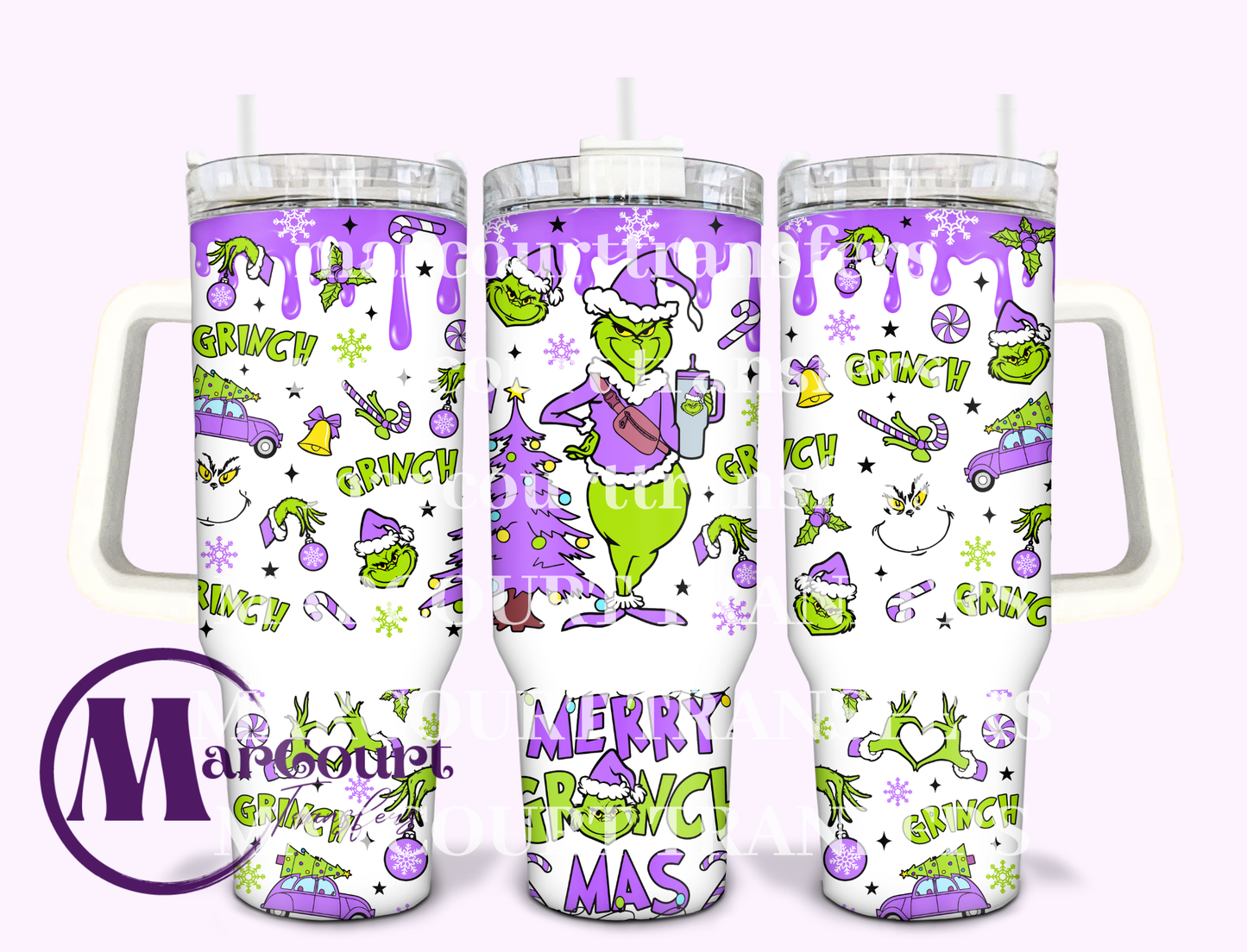 GRINCH PURPLE-40 0Z-UV DTF CUP WRAP