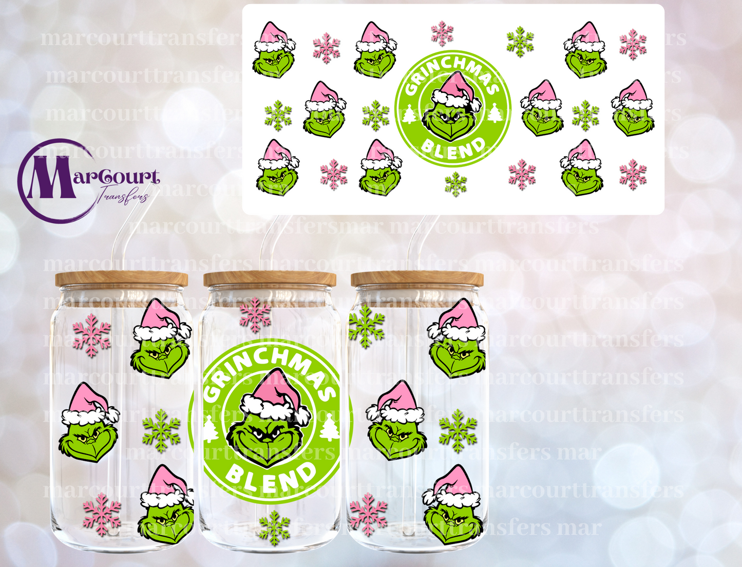 GRINCHMAS BLEND PINK-16 0Z-UV DTF CUP WRAP