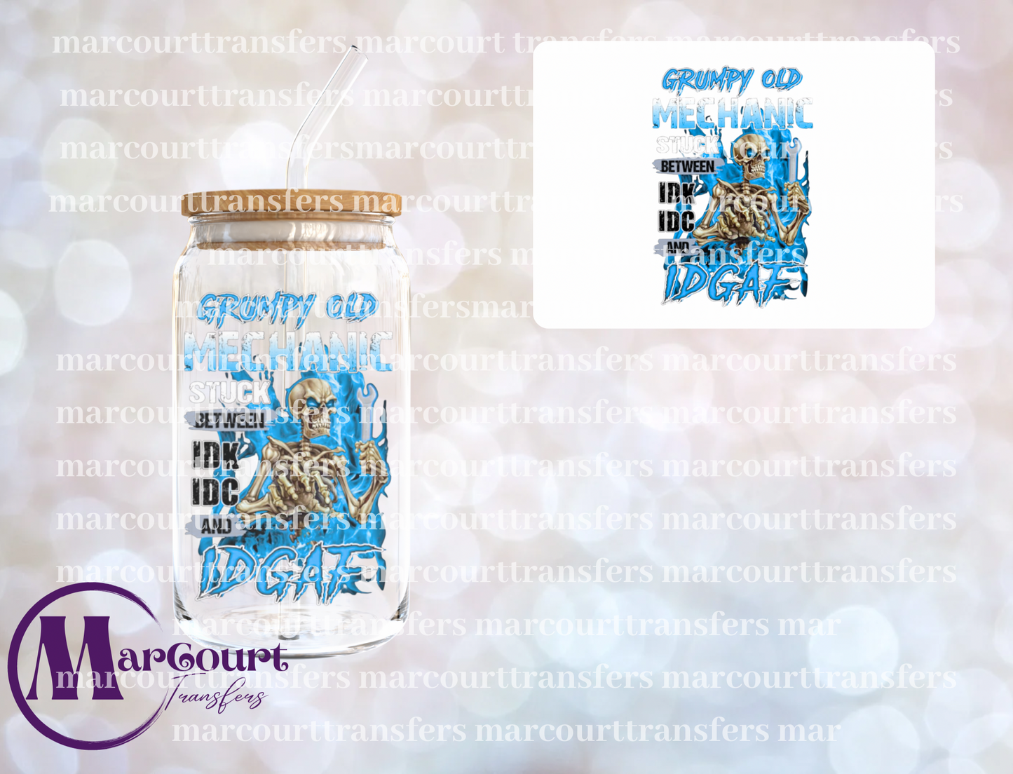 GRUMPY OLD MECHANIC-DECAL-UV DTF CUP WRAP