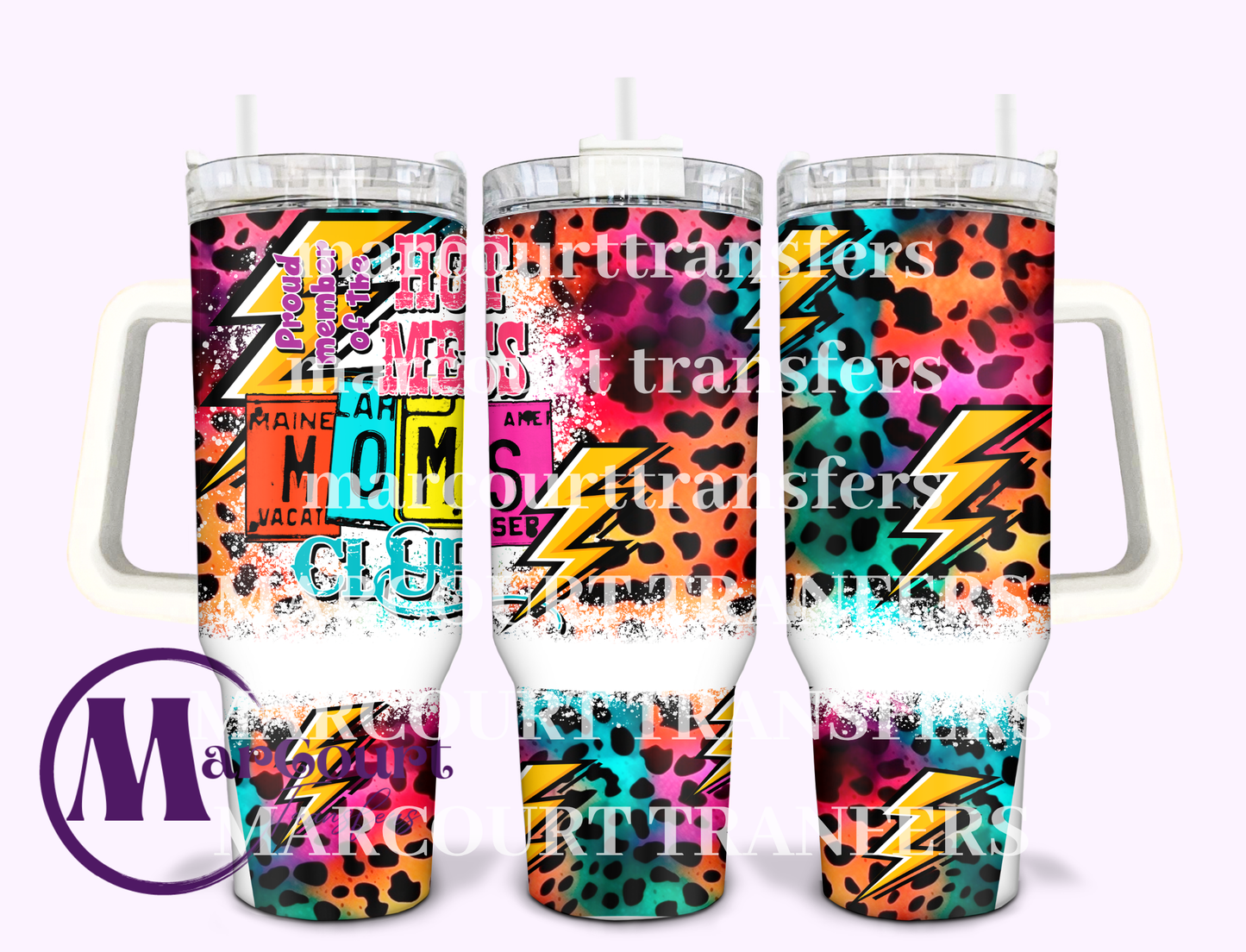 HOT MESS MOM CLUB 2 -40 0Z-UV DTF CUP WRAP