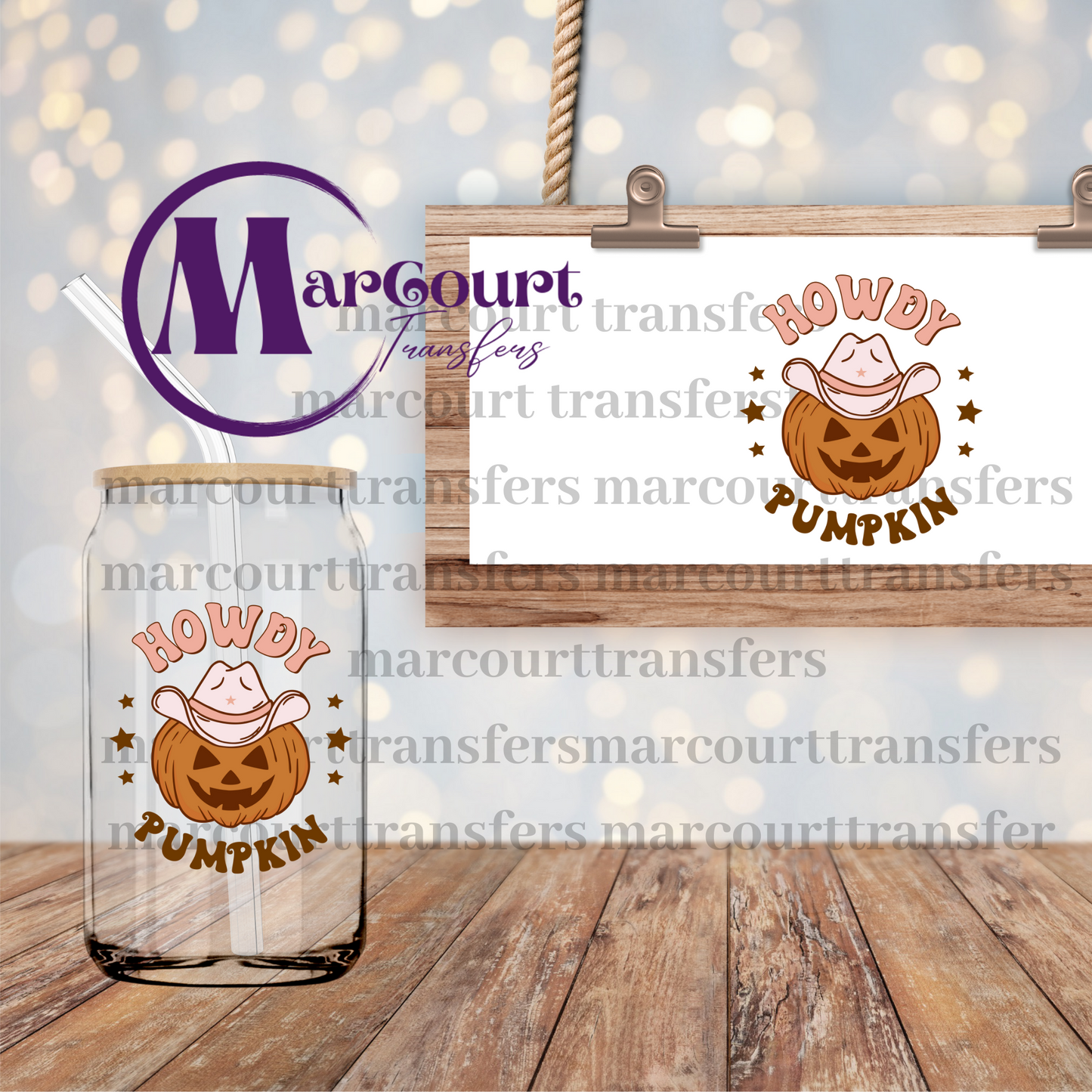 HOWDY PUMPKIN-DECAL-UV DTF CUP WRAP