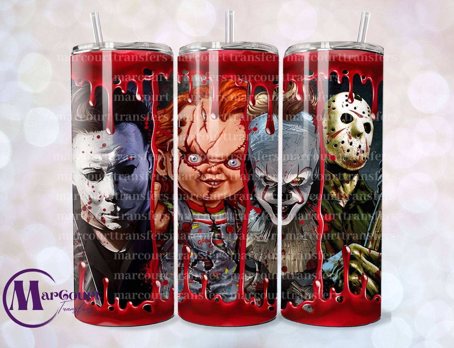 HALLOWEEN HORROR-SKINNY TUMBLER TRANSFER (SUBLIMATION)