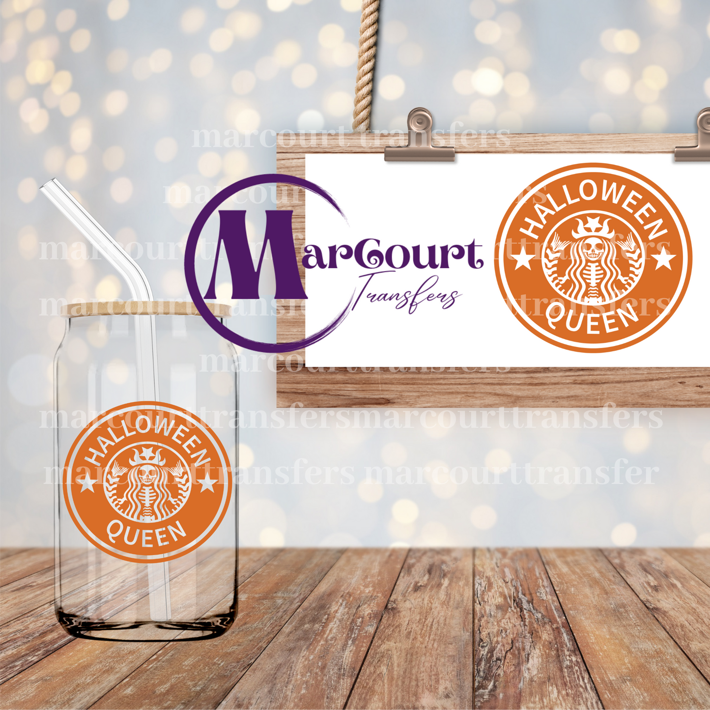 HALLOWEEN QUEEN STARBUCKS LOGO-DECAL-UV DTF CUP WRAP
