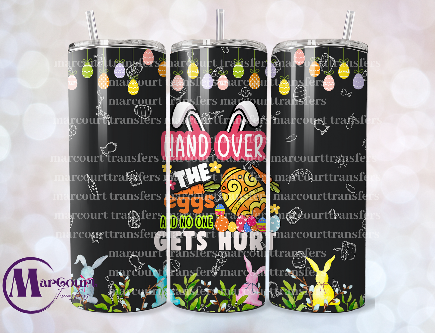 HAND OVER THE EGGS AND NO ONE GETS HURT-SKINNY TUMBLER TRANSFER (SUBLIMATION)