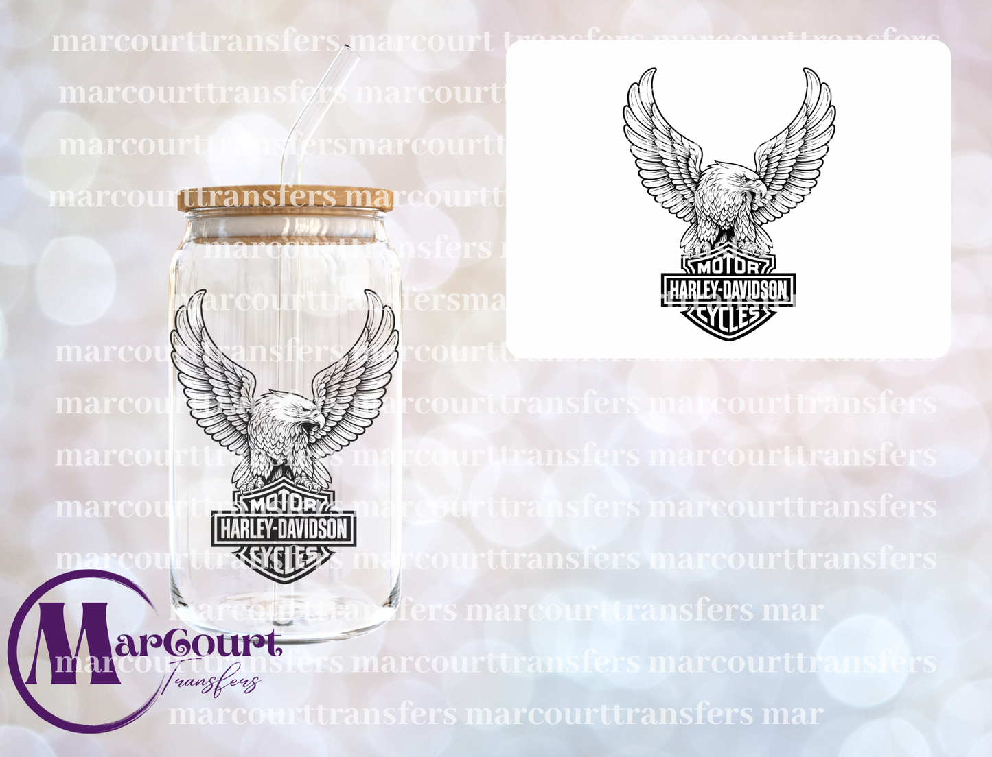HARLEY DAVIDSON EAGLE-UV DTF CUP WRAP