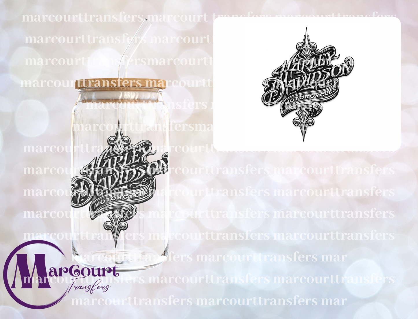 HARLEY DAVIDSON METALLIC-UV DTF CUP WRAP
