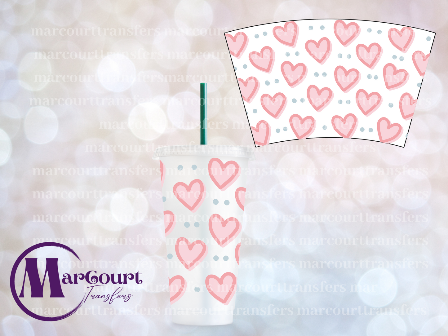 HEART-24 0Z VENTI COLD CUP -UV DTF CUP WRAP *rts